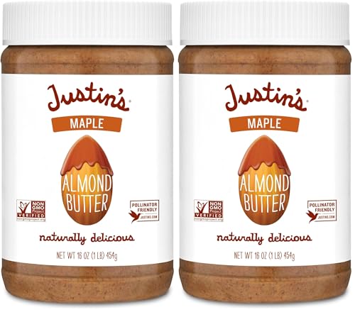 Justin's Classic Almond Butter, Only Two Ingredients, No Stir, Gluten-free, Non-GMO, Keto-friendly, Responsibly Sourced, 16 Ounce Jar, Pack of 1