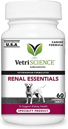 VetriScience Kidney Health Chewable Tablets for Dogs - Renal Essentials Support Supplement with Astragalus, Rehmannia, Nettle Seed & Cordyceps