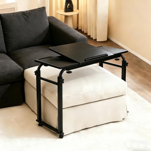Overbed Laptop Cart Over The Bed Table with Wheels Adjustable Bed Hospital