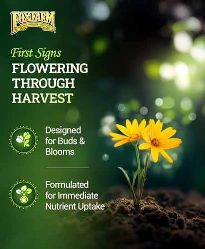 FoxFarm Tiger Bloom Liquid Plant Food - Phosphorus Fertilizer for Buds, Blooms & Flowering - Supports Soil & Hydroponic Systems - High Micronutrient Formula with 2-8-4 Nutrient Ratio - 1 Quart