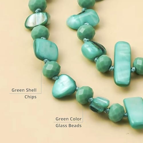 SHOP LC DELIVERING JOY Shell Chips Glass Beaded Necklace for Women Jewelry for Women Size 47" Birthday Gifts