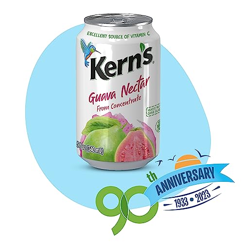 Kern’s Tropical Fruit Nectar Juice Variety Pack - Mango Nectar & Peach Juice - Made from Fruit Puree for Smoothie Mix, Cocktail Mixers & Kids Drinks - 11.5oz, 12 Pack Canned Drinks
