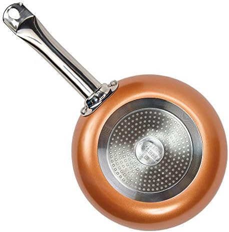 Copper Chef 10 Inch Round Frying Pan With Lid - Skillet with Ceramic Non Stick Coating. Perfect Cookware For Saute And Grill