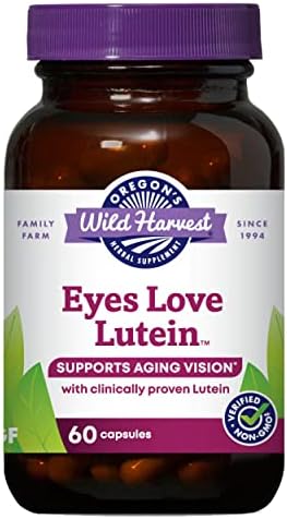 Oregon's Wild Harvest Eyes Love Lutein™ Capsules, Non-GMO Organic Herbal Supplements, 60 Count