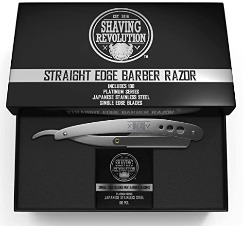 Shaving Revolution Straight Edge Barber Razor - Includes 100 Blades