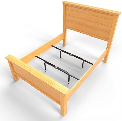 Bed Slats Center Support System | Adjustable Length & Height Tubular Steel with 4 Legs | Fits Full, Queen, King & California King Bed Frames