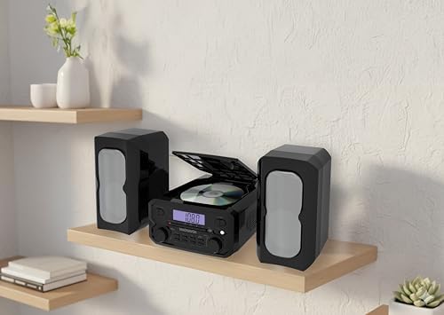 Magnavox MM435M-BK 3-Piece Compact CD Shelf System with Digital FM Stereo Radio, Bluetooth Wireless Technology