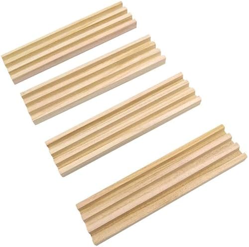 Yuanhe Wooden Domino Racks Set of 8, Domino Trays Holders Organizer for Classic Board Games, Dominoes Accessories