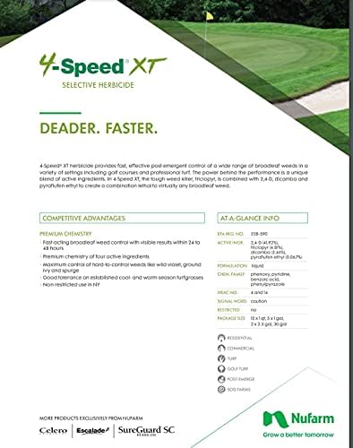 Nufarm 4-Speed XT Herbicide, Superior Broadleaf Weed Control, 32 oz