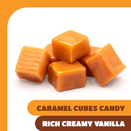 Caramel Candy, Creamy Caramels Individually Wrapped - 4 Lb Pack | Vanilla Flavored, Chewy Candy for Office