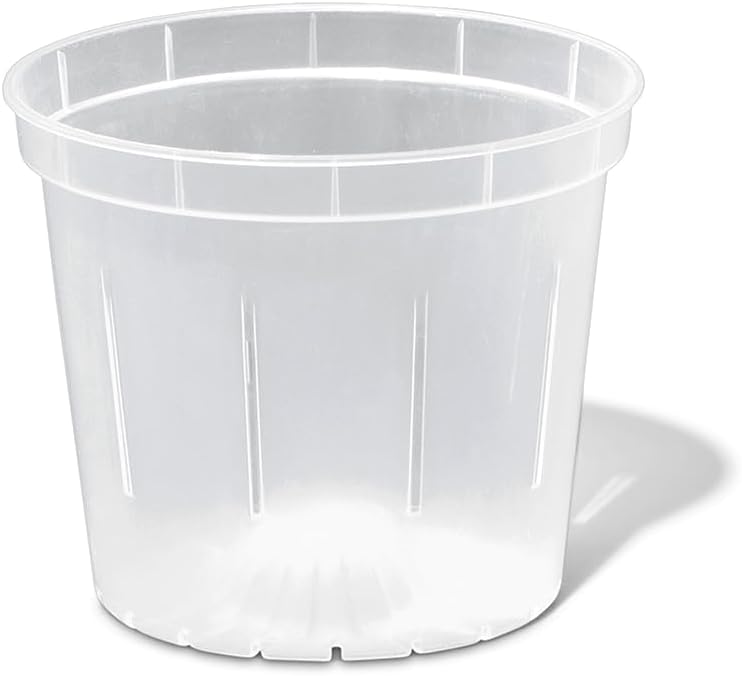 Orchid Pot - 6 inch Slotted Clear Orchid Pots - 3 Pack (Crystal Clear)
