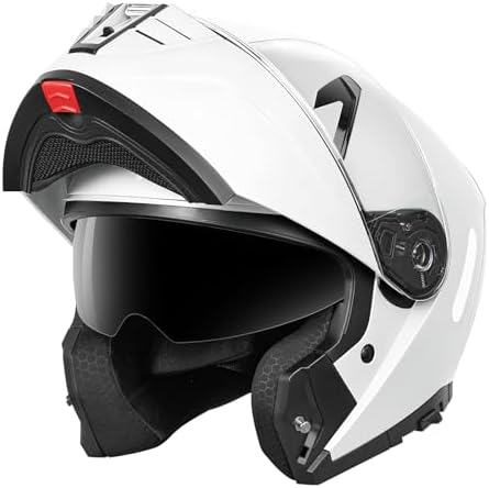 Motorcycle Modular Full Face Helmet DOT Approved - YEMA Helmet YM-925 Motorbike Casco Moto Moped Street Bike Racing Helmet with Sun Visor for Adult Youth Men and Women