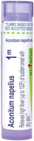 Boiron Aconitum Napellus 1M for High Fever of Sudden on Set with Dry Skin - 80 Pellets | Single-medicine homeopathic pellets for High Fever of