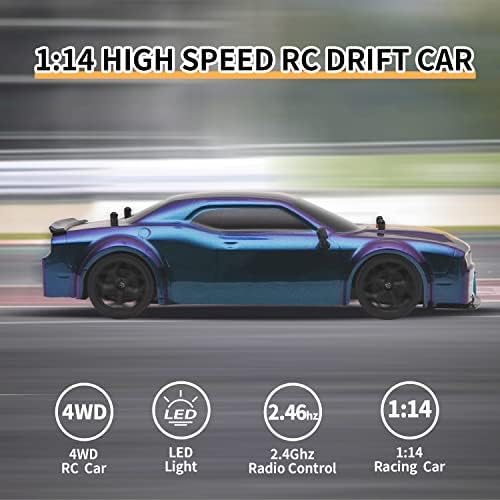 RC Drift Car, 1:14 Remote Control Car 4WD Drift RC Cars Vehicle 28km/h High Speed Racing RC Drifting Car Gifts Toy for Boys Kids