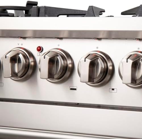 FORNO Capriasca Dual Fuel 30" Inch. Freestanding Range 5 Sealed Brass Burners Cooktop and 4.32 Cu. Ft. Electric Convection Oven - Stainless Steel