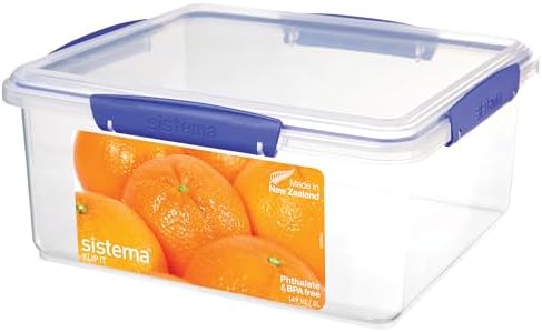 Sistema KLIP IT Large 7L Food Storage Container, Airtight & Stackable, Dishwasher, Freezer, & Microwave-Safe, BPA-Free