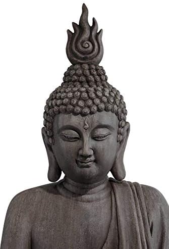 John Timberland Sitting Buddha 29 1/2" High Sandstone Outdoor Statue | Sculpture Zen Asian Japanese Garden Decor Front Porch Patio Yard Outside Home Balcony House Exterior Weathered Light Finish