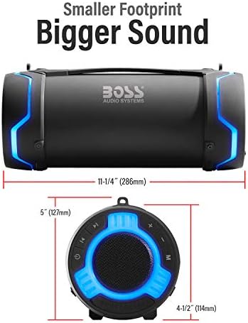 BOSS Audio Systems Tube Portable Weatherproof Bluetooth Stereo Speaker - 3-Inch, Full Range, Tweeters, 8 Hours of Play Time, Sold Individually