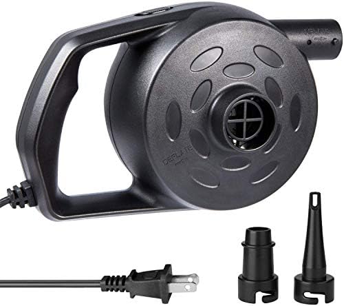 Etekcity Air Pump for Inflatables, Portable Electric Air Mattress Pump, Quick-Fill Perfect Inflator/Deflator for Couch, Blow up Pool Floats Raft Bed Boat Toy with Nozzles, 110-120V, Black