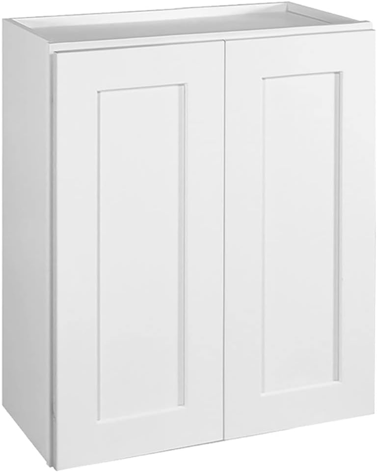Design House Brookings Kitchen Wall Cabinet, 24", White | Adjustable Shelves, Adjustable Hinges, Wall Mount, Contemporary/Modern, Wood, Kitchen, 561571