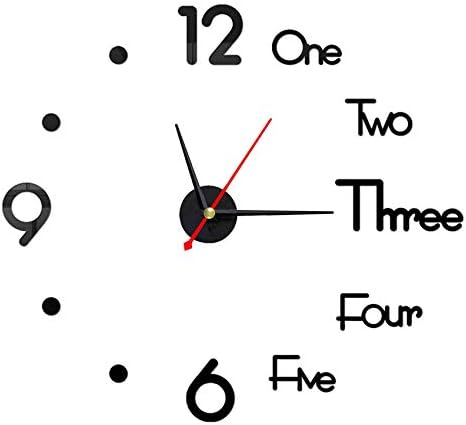 10-20 Inch DIY Wall Clock 3D Frameless Silent Non Ticking