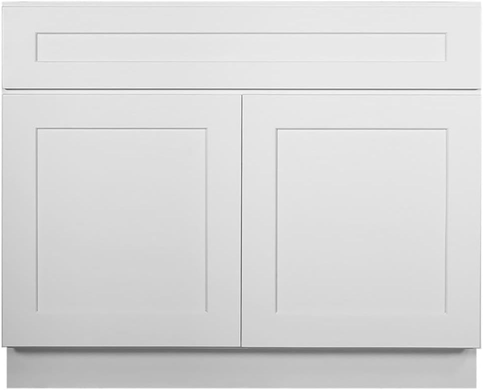Design House Brookings Kitchen Sink Base Cabinet, 36", White | Floor Mount, Contemporary/Modern, Wood, Kitchen, 561498