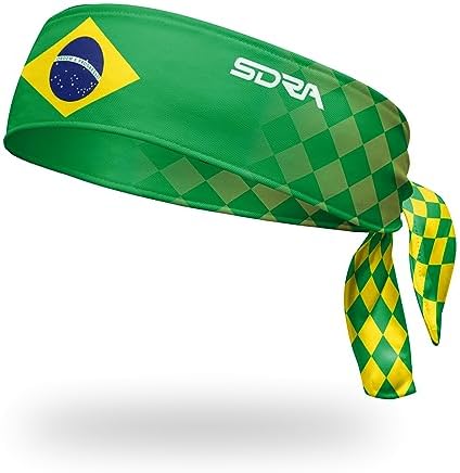 Suddora Country Flag Tie Headband with National Flag, Breathable Sweatband for National Sports Events, Non-Slip Fabric Sweatband for Soccer, Tennis