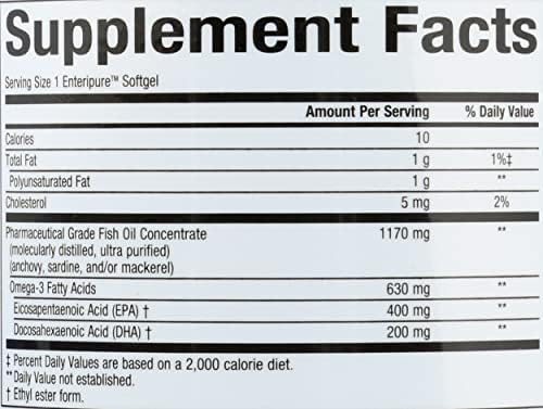 Natural Factors, RxOmega-3 Fish Oil, Pharmaceutical Grade, 1260 mg Omega-3 Per Serving, No Fishy Aftertaste, 240 Count (Pack of 1)