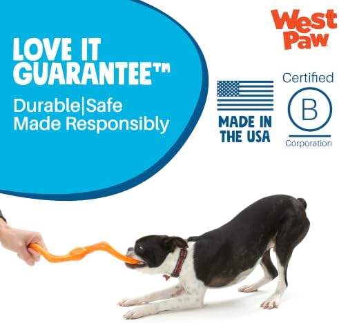 West Paw Zogoflex Bumi Dog Tug Toy – S-Shaped, Lightweight Chew Toys for Fetch, Play