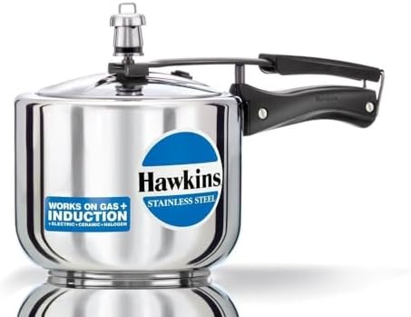 Hawkins Stainless Steel Induction Compatible Inner Lid Pressure Cooker (Tall), 3 Litre, Silver (Hss3T), 3 Liter