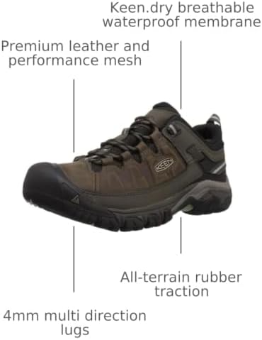 KEEN Men's Targhee 3 Low Height Waterproof Hiking Shoes