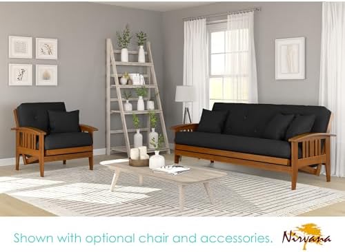 Westfield Wood Futon Frame - Full Size (Frame Only), Transform to 3 Positions - Sofa, Lounger, Bed