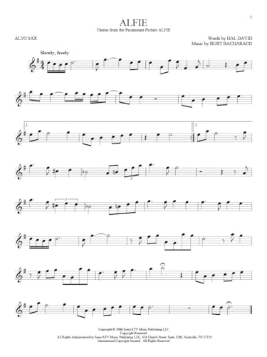 101 Movie Hits for Alto Saxophone | 101 Film Favorites Including Beauty and the Beast, Eye of the Tiger