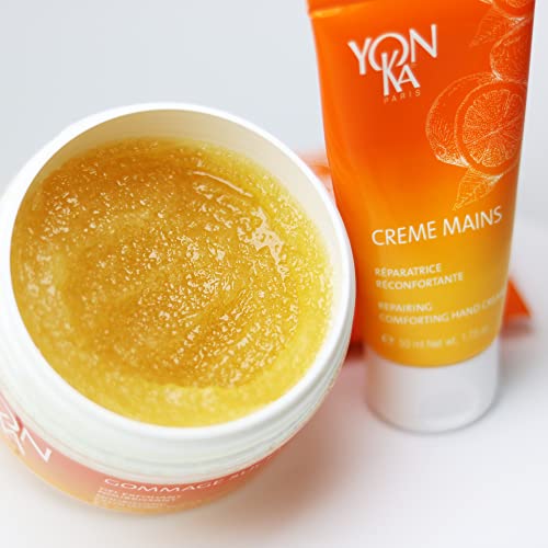 Yon-Ka Mandarin Sugar Scrub, Exfoliating Body Scrub with Sunflower Oil | Gentle Natural Ingredients, Hydrate and Moisturize Dry Skin