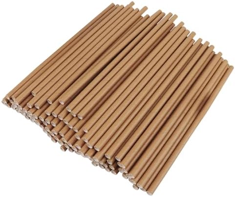 GDMINLO 100 Pack Kraft Paper Straws Biodegradable co-Friendly Drinking Bulk for Party Supplies, Bridal/Baby Shower, Birthday, Mixed Drinks, Weddings
