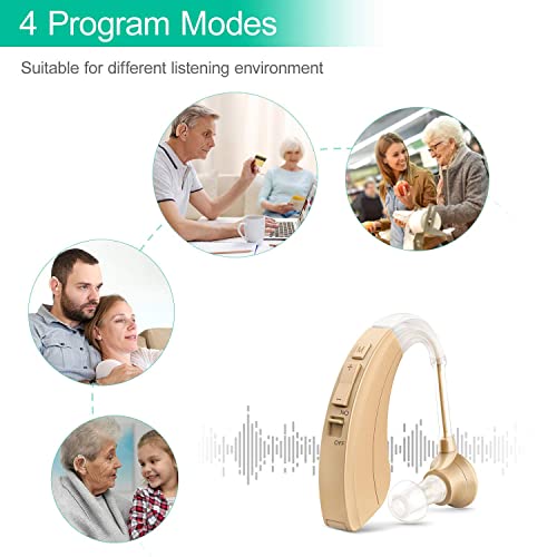 Hearing Aid for Seniors, Noise Cancelling, 500 Hours Per Battery Life
