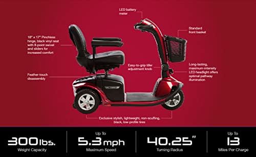 Pride Victory 9 3-Wheel Scooter w/Avail ext warr (Red)