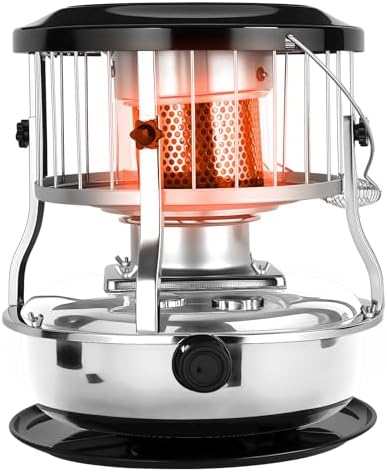 Kerosene Heater for Indoor & Outdoor, 9000 BTU Non-Electric Kerosene Stove, Portable Cordless Space Heater for Home, Garage, Basement, Camping, Cooking Heating (Green)