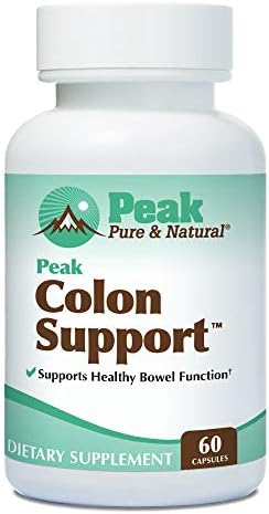 Peak Pure & Natural Colon Support - Colon Cleanse and Detox Supplement for Digestive Health - Gut Health Support with Inulin and Senna Leaf Extracts - with Fiber, Prebiotics, and Probiotics - 1 Pack