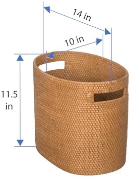 KOUBOO Laguna Rattan Magazine Rack – Stylish Woven Basket for Organizer Books
