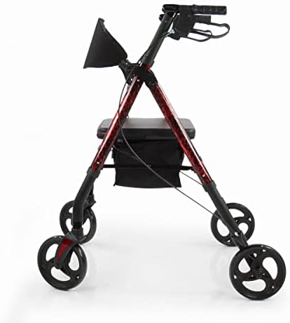 Lifestyle Mobility Aids Royal Deluxe Universal Aluminum 4 Wheel Rollators (Laser Red)