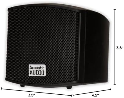 Acoustic Audio AA321B Mountable Indoor Speakers 400 Watts Black Bookshelf Pair