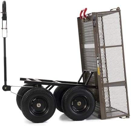 Gorilla Carts Steel Utility Garden Cart, 1200 lb. Capacity, 5 Cu Ft, Grey | 1