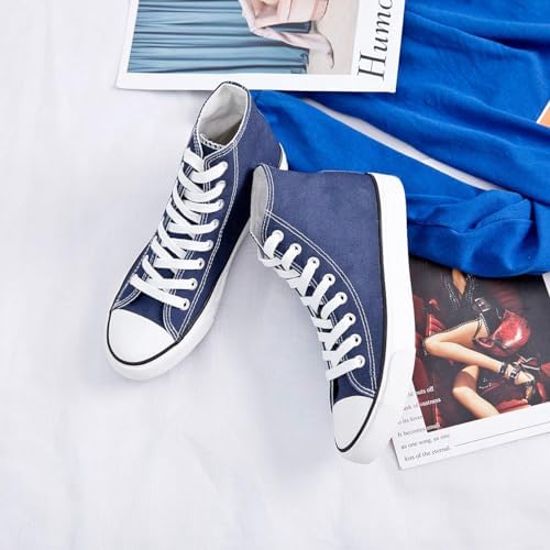 Womens Canvas Sneakers High Top Lace ups Casual Walking Shoes