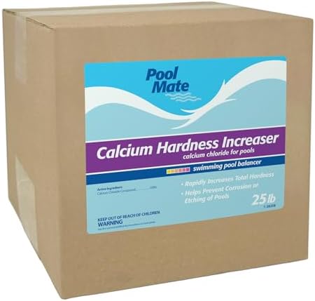 Pool Mate 25-Pounds Premium Calcium Hardness Increaser for Pools | Calcium Up, 100% Calcium Chloride, 8 ounces raises calcium hardness level 10 ppm per 5,000 gallons of water, Made in USA