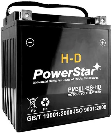 PowerStar Replacement for YIX30L-BS YTX30L-BS GYZ32HL 12V AGM High Performance Motorcycle Battery 30Ah