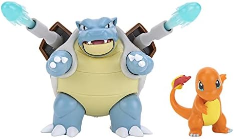Pokémon Fire and Water Battle Pack - Includes 4.5 Inch Flame Action Charizard and 2" Squirtle Action Figures - Amazon Exclsuive