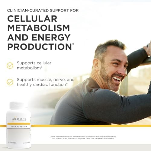 Integrative Therapeutics Tri-Magnesium - Supports Cellular Energy & Energy Metabolism* - Magnesium Supplement for Heart & Nerve Health Support* - Third-Party Tested - 90 Capsules (90 Servings)