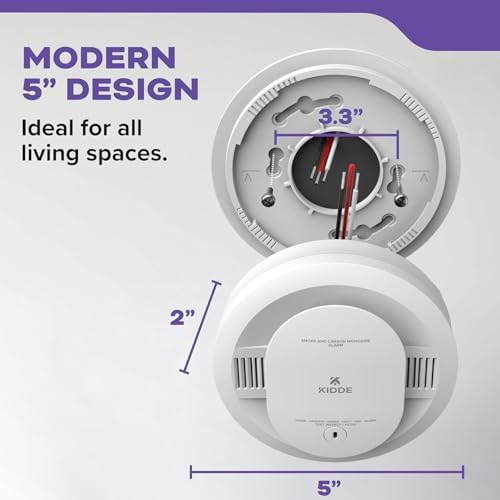 Kidde KN-COSM-IBA Hardwire Combination Smoke Carbon Monoxide Detector Battery Backup Voice Warning Interconnectable (2-Pack)