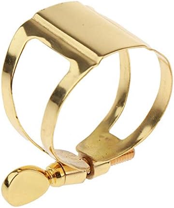 Jiayouy Brass Sax Ligature Alto Saxophone Mouthpiece Ligature Fastener - Gold Plated